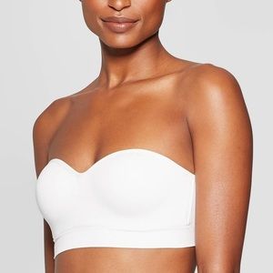 Strapless bra, white